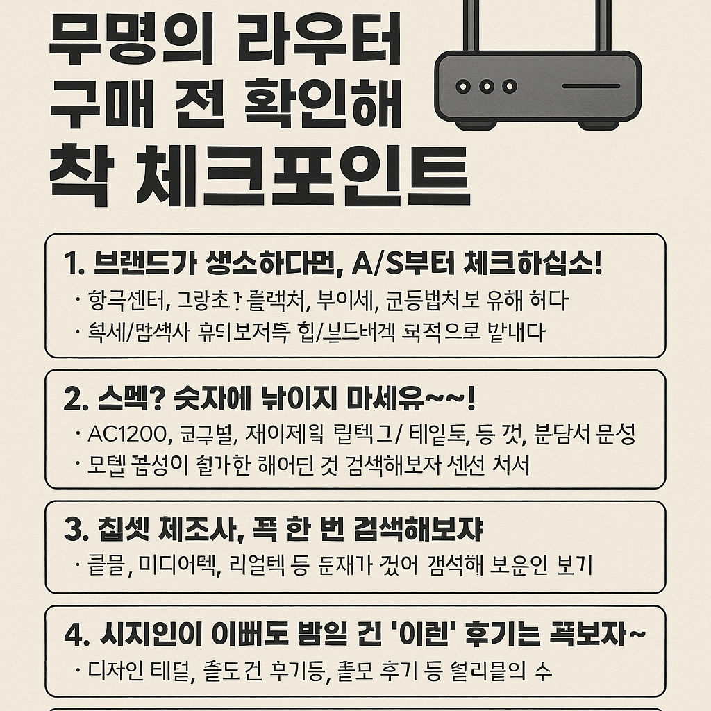 무명의 라우터 구매 전 확인해야 할 체크포인트
